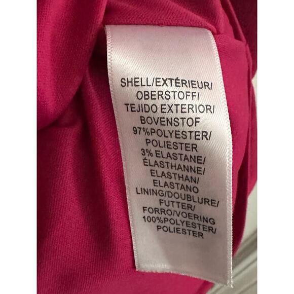 ADRIANNA PAPELL Raspberry Pink Cascading Front Ruffle Sleeveless Dress - Sz 16W - Picture 4 of 4